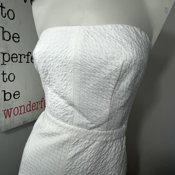 Piazza Sempione Italy Seersucker lined strapless cocktail dress - Picture 5 of 12